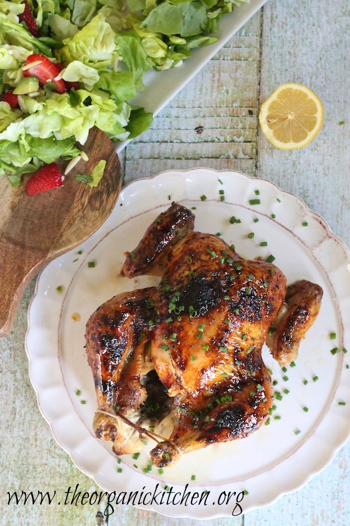 Amazingly Easy Roasted Chicken with Lemon Honey Glaze