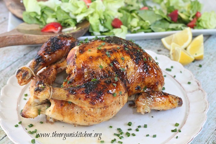 Amazingly Easy Roasted Chicken with Lemon Honey Glaze