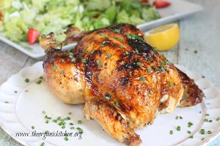 Amazingly Easy Roasted Chicken with Lemon Honey Glaze