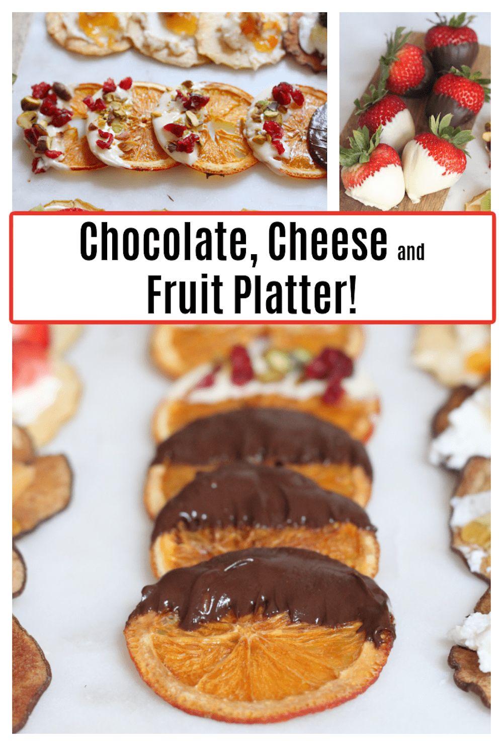 Holiday Fruit, Chocolate and Cheese Dessert Platter