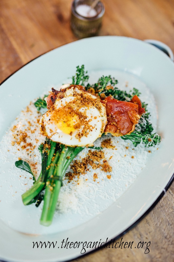 Broccolini with Parmesan, Prosciutto and Fried Egg