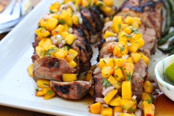 Marinated Pork Tenderloin with Peach Salsa