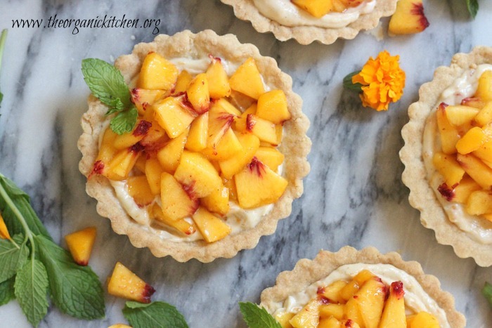 Fresh Peach Tarts with Shortbread Crust