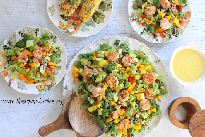 Greens with Grilled Shrimp and Citrus Vinaigrette!