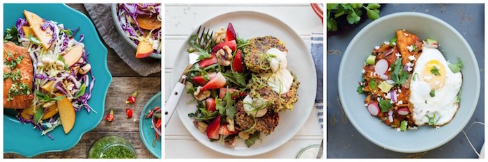 Quinoa Fritters with Strawberry and Arugula Salad