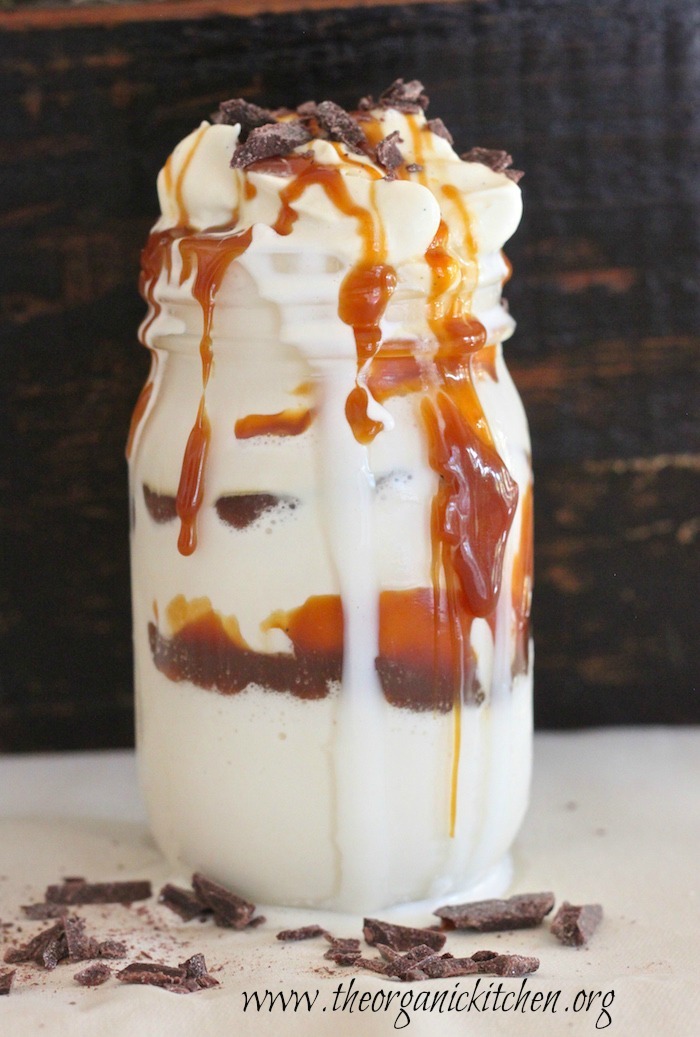 Salted Caramel Ice Cream Shake with Chopped Chocolate!