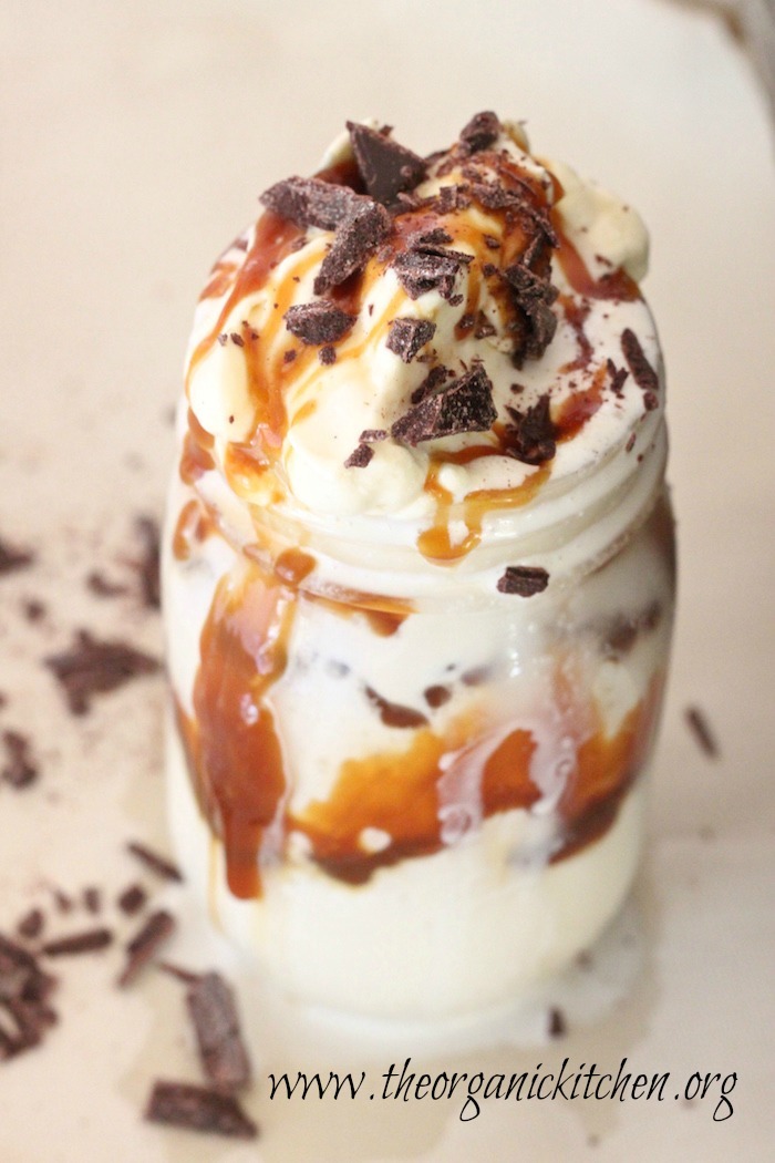 Salted Caramel Ice Cream Shake with Chopped Chocolate!