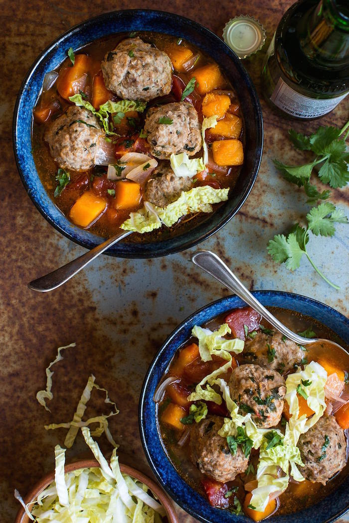 This Mexican meatball soup (Albondigas) is very hearty, quite easy to make and full of flavor - a warming dish for any day of the year!