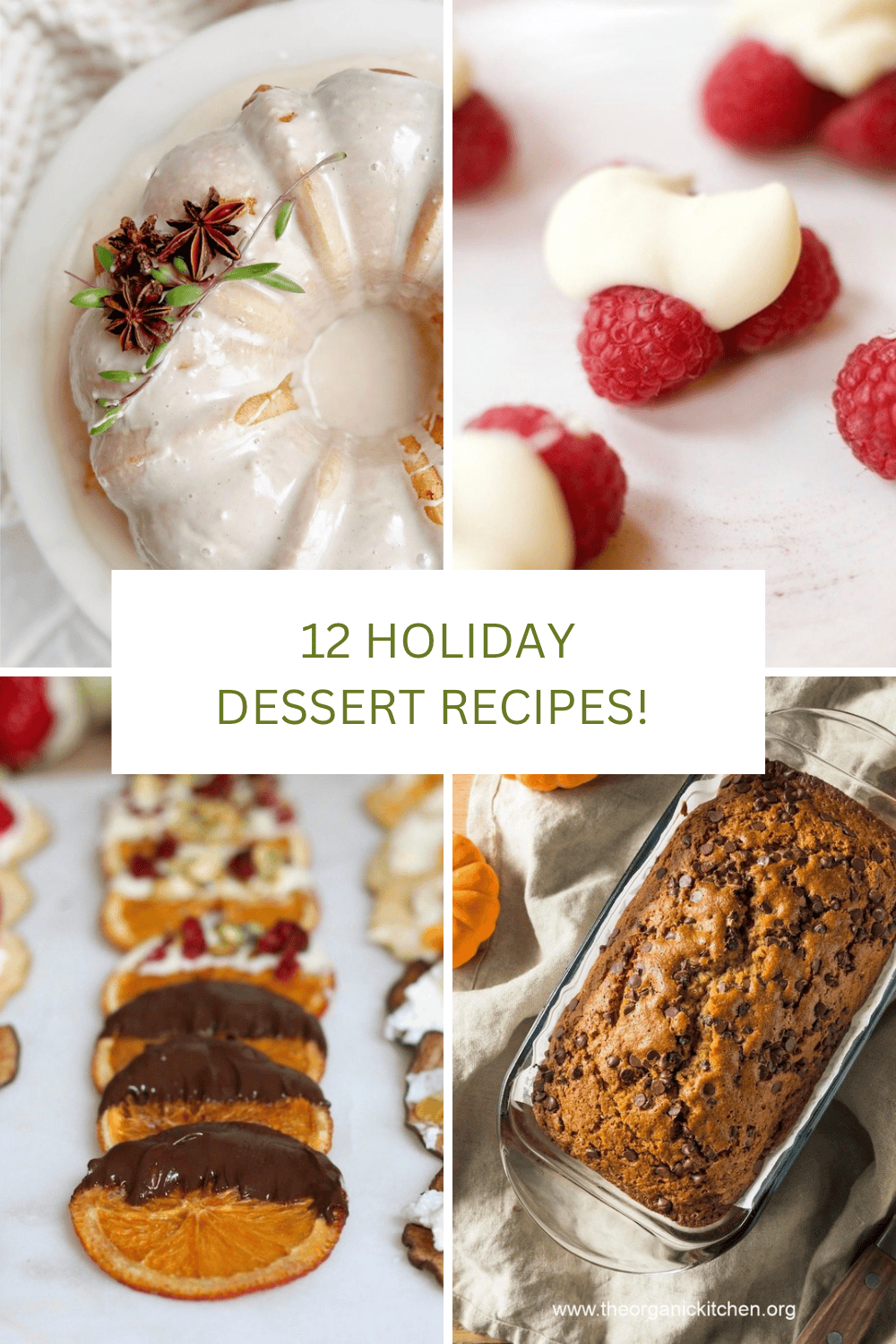 My Favorite Holiday Desserts! A collage of four photos depicting holiday desserts