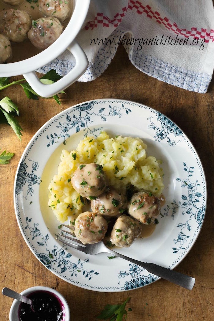Swedish Meatballs with Lingonberry Jam and Mashed Potatoes