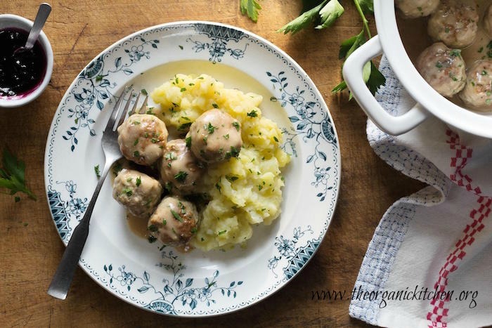 Swedish Meatballs with Lingonberry Jam and Mashed Potatoes