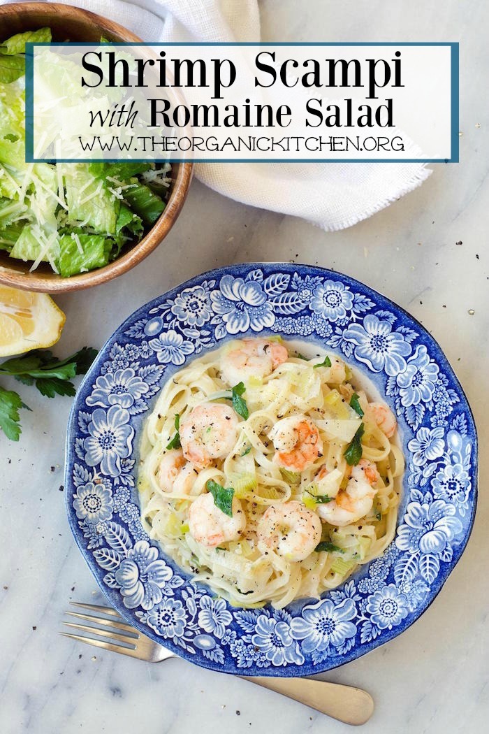 Shrimp Scampi with Romaine Salad