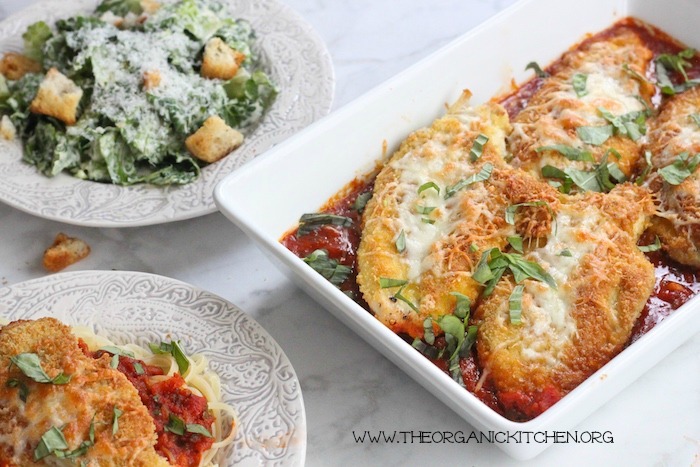 This easy method makes the most flavorful chicken parmesan in under 30 minutes! Easy Chicken Pharm With Panko - Easy Chicken Parmesan With Gluten Free Option The Organic Kitchen Blog And Tutorials