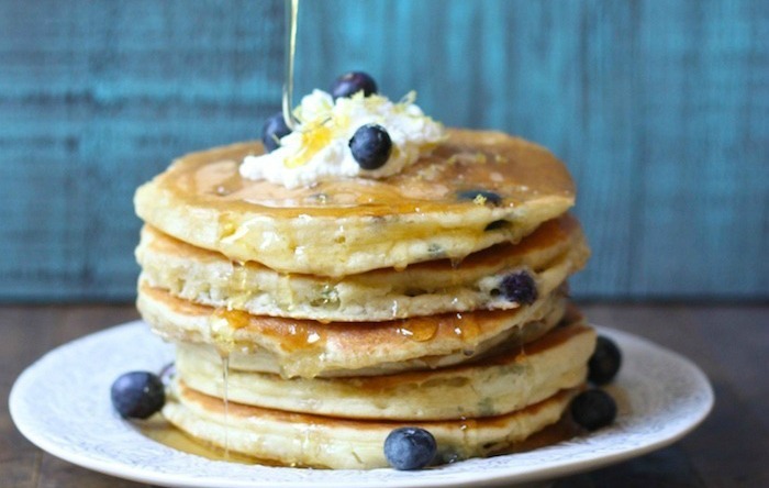 Lemon Blueberry Ricotta Pancakes