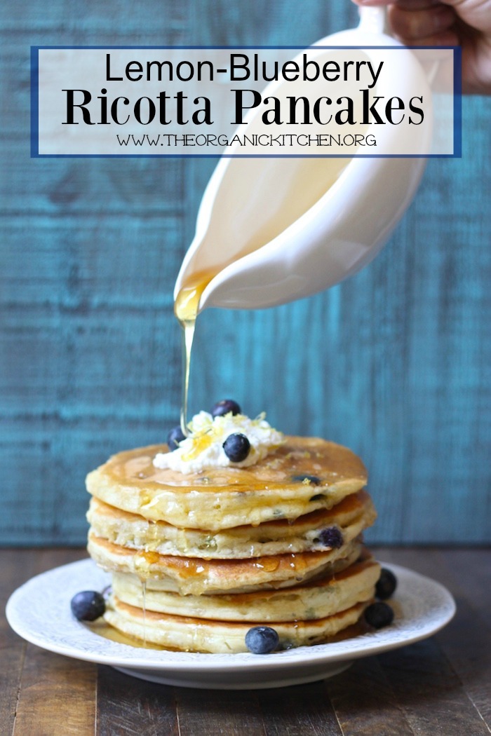 Lemon Blueberry Ricotta Pancakes: Made with Einkorn Flour