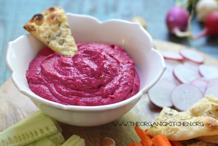 Roasted Carrot and Romanesco Salad with Beet Hummus!