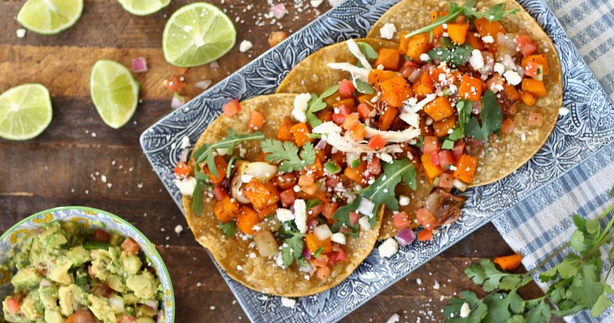 Butternut Squash Tostadas with Chunky Guacamole The Organic Kitchen Blog and Tutorials
