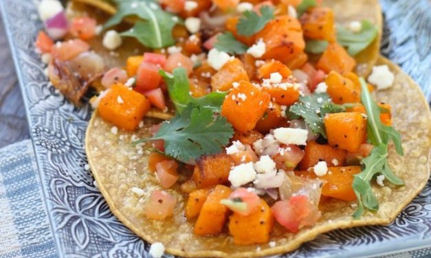 Butternut Squash Tostadas with Chunky Guacamole