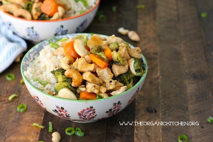 Apricot-Cashew Chicken Rice Bowl