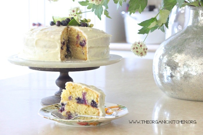 Blueberry Lime Cake with Lime Buttercream Frosting