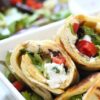 Healthy Grilled Naan Salad Wrap with Herbed Chevre!