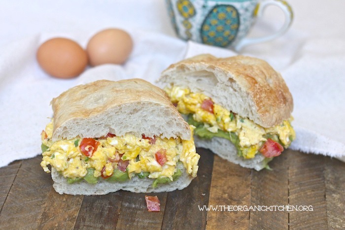 Egg and Avocado Mash Breakfast Sandwich