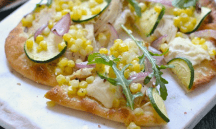 Easy Zucchini & Corn Grilled Naan Pizza!