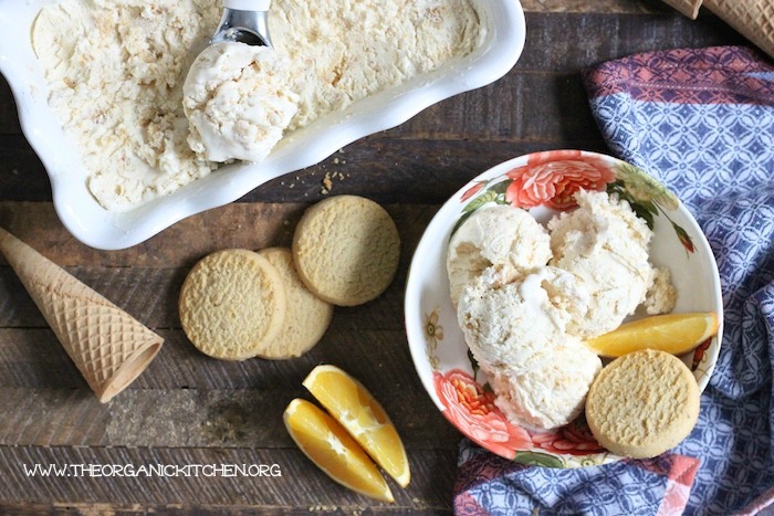 Orange-Shortbread Cookie ‘No Churn’ Ice Cream!