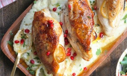 Paleo Roast Lemon Chicken with Maple Cauliflower Purée