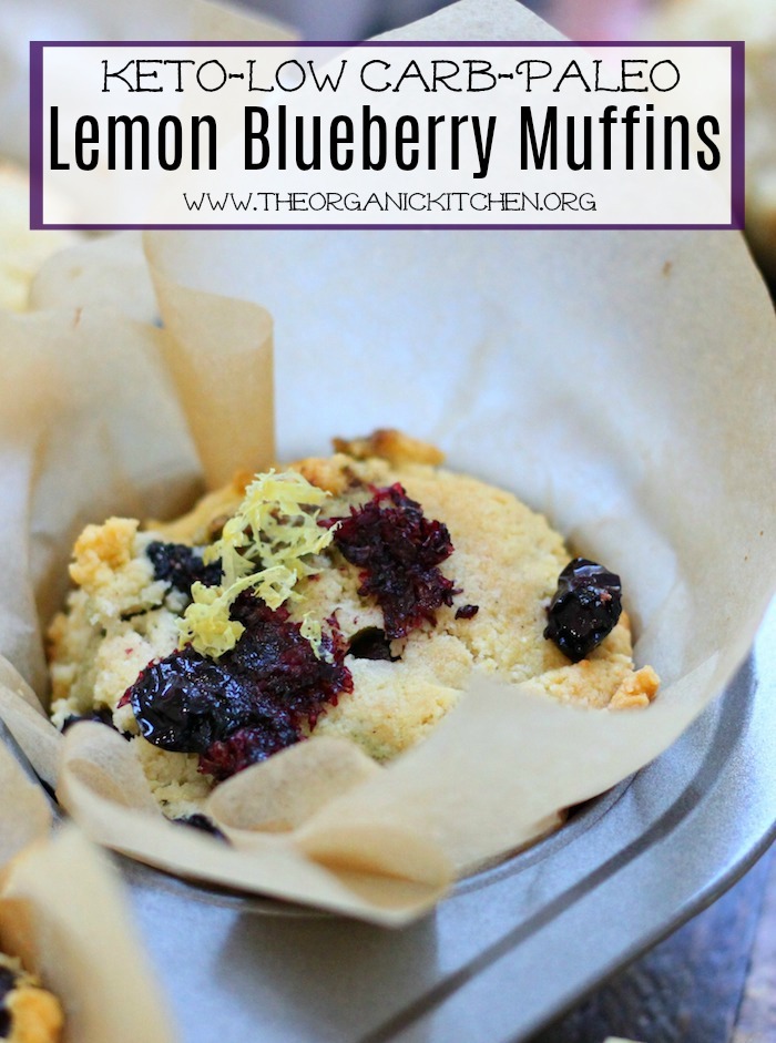 Keto Lemon Blueberry Muffins- #lowcarbmuffins #ketomuffins #lemonblueberrymuffins