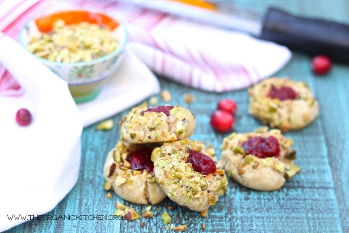 Orange Cranberry Holiday Thumbprint Cookies