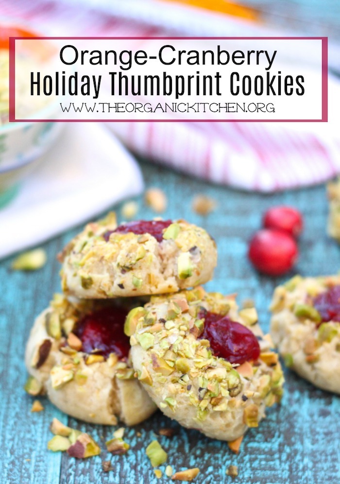 Orange Cranberry Holiday Thumbprint Cookies- Gluten free and grain free option!