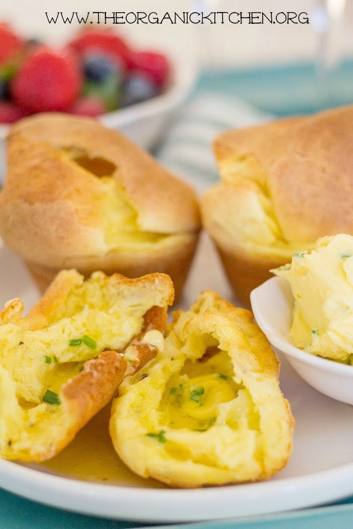 Breakfast in Bed Series: Cheesy Popovers with Chive Butter!
