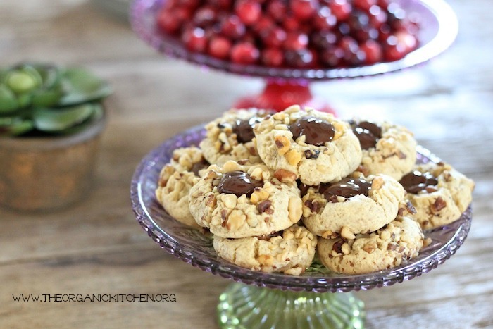 Chocolate Walnut Thumbprint Cookies