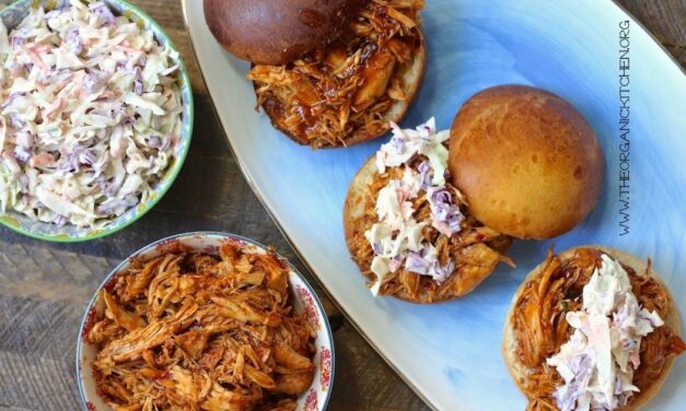 BBQ Pulled Chicken Sandwiches with Creamy Coleslaw!