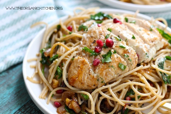 Pasta with Chicken, Caramelized Onions and Balsamic!