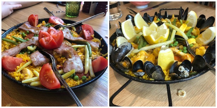 Paella Valenciana with Chicken, Chorizo and Shrimp! #paella #glutenfree #shrimppaella #chorizo #chickenpaella