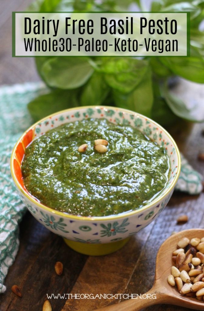 Dairy Free Basil Pesto! (Whole30-Paleo-Keto-Vegan) #pesto #vegan #paleo #whole30 #keto