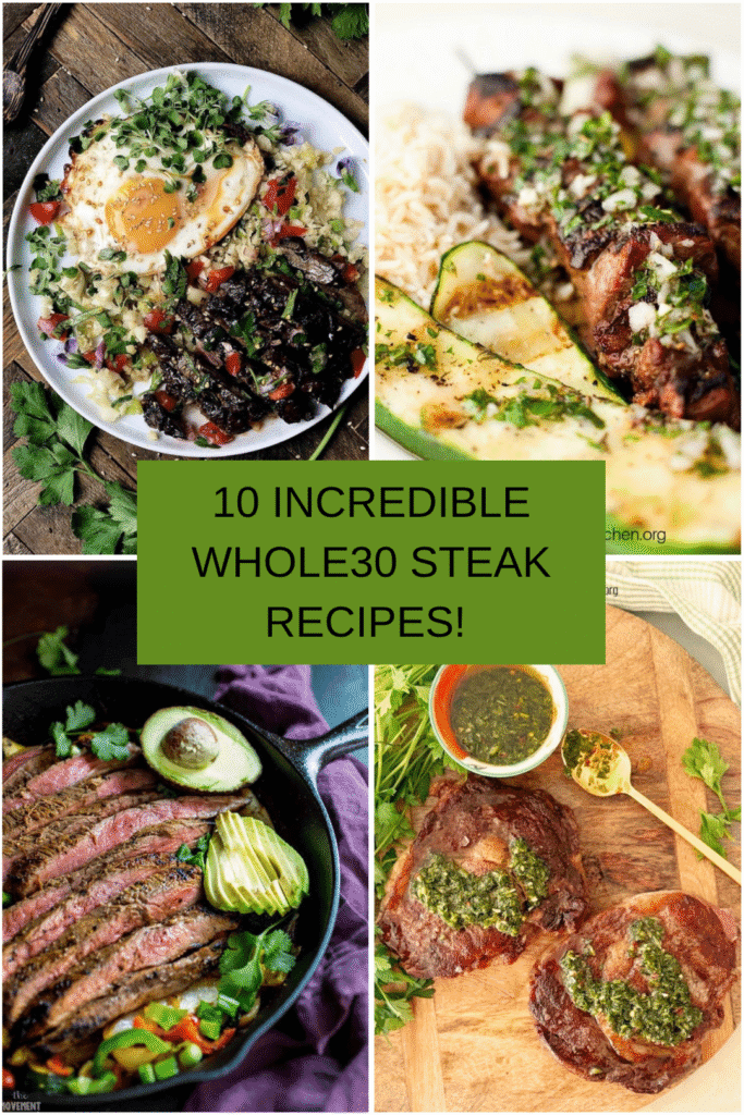 Whole30 Steak Recipes A collage of whole30 steak recipes
