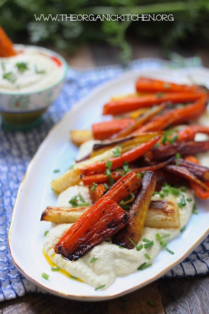 Roasted Carrots with Cashew Cheese Sauce (Vegan-Paleo-Whole30)
