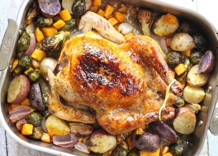 Maybe My Best Roasted Chicken Yet! ~ Maple Roast Chicken with Vegetables