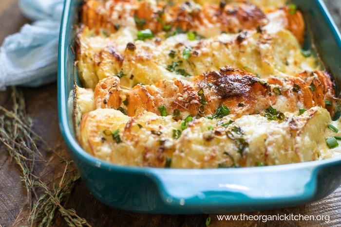 Orange and White Easy Potato Gratin