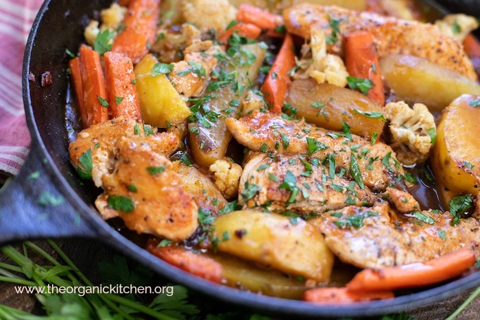 One Pan Braised Chicken and Vegetables