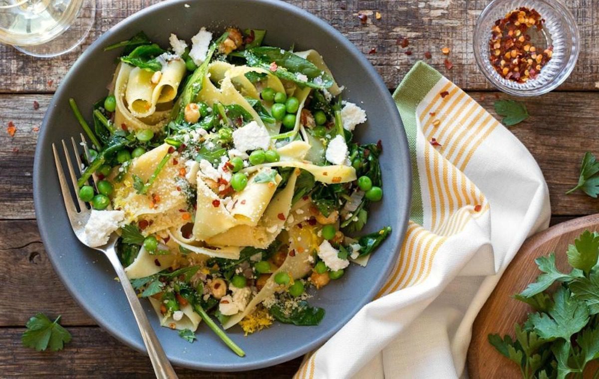 Pappardelle with Wilted Greens (Gluten Free Option) The Organic