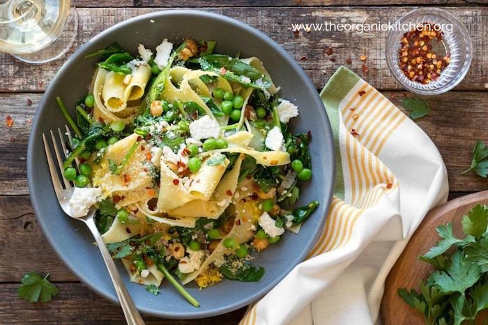 Pappardelle with Wilted Greens (Gluten Free Option)