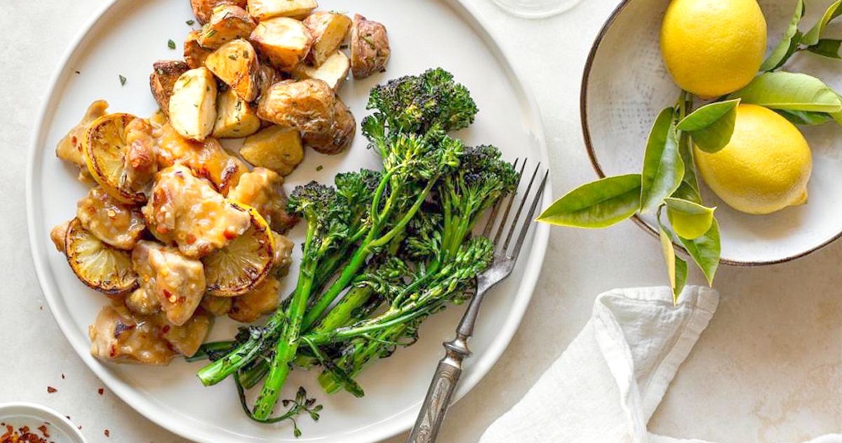 Lemon Chicken with Roasted Potatoes | The Organic Kitchen Blog and