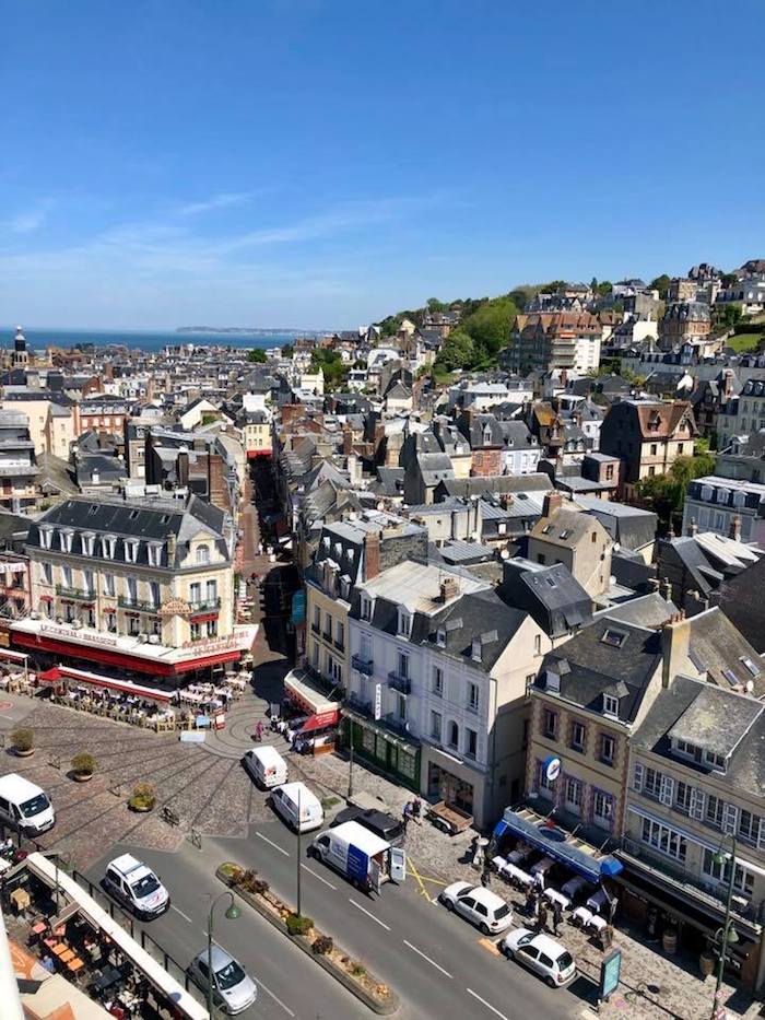 A view of the city of Trouville France from a Ferris Wheel