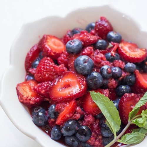 Macerated Berries with 'Sour' Whipped Cream