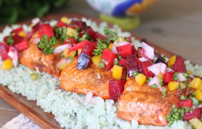 Spicy Salmon with Plum Salsa