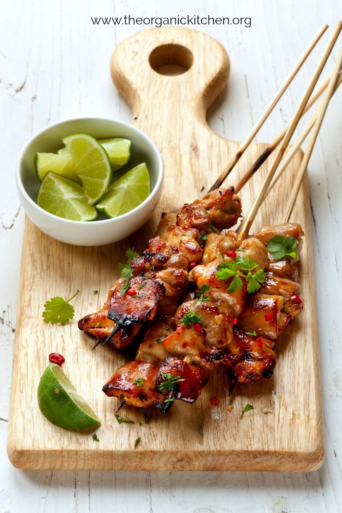 Skewered fish and lime kebabs